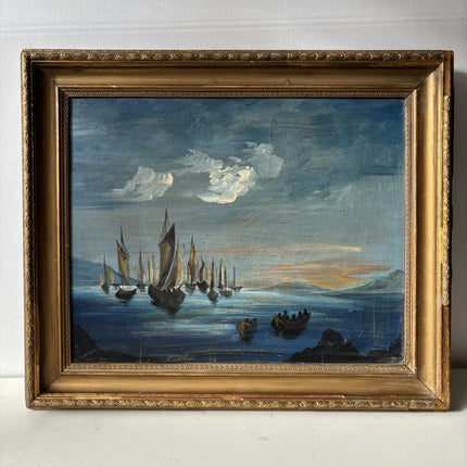 Handcrafted Seascape Oil Painting "Sailing Boats" Traditional Artwork Holland Art Shop