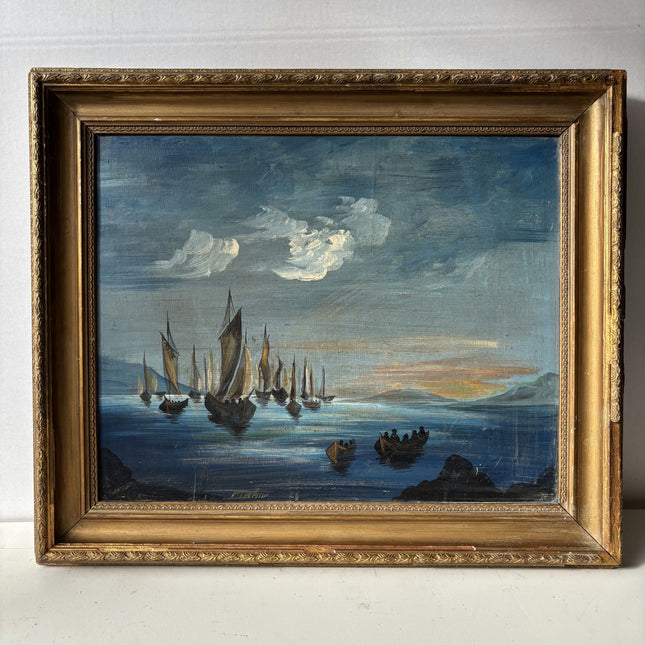 Handcrafted Seascape Oil Painting "Sailing Boats" Traditional Artwork Holland Art Shop