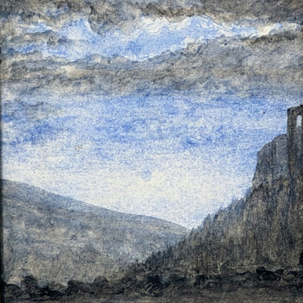 Original Landscape Aquarel "Wooden Frame" Rustic Small Artwork Holland Art Shop