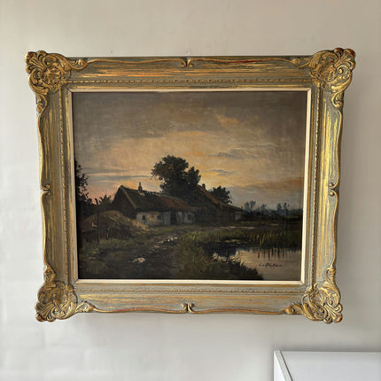 Timeless Landscape Oil Painting "Gilded Frame" Authentic Large Art Holland Art Shop