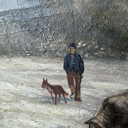 Antique Animals Oil Painting "Grazing Sheep" Rustic Art Holland Art Shop