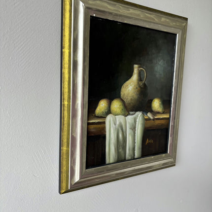 Handcrafted Still Life Oil Painting "Earthen Jug" Classic Small Art Holland Art Shop