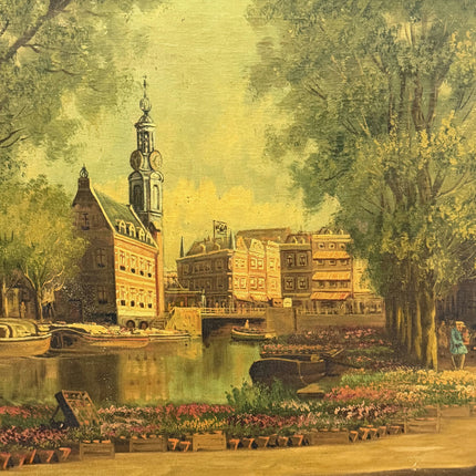 Elegant Cityscape Oil Painting "City Canal" Rustic I Artwork Holland Art Shop