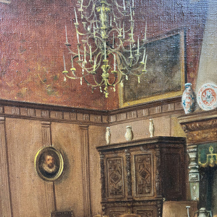 Elegant Interior Oil Painting "Dining Table" Handcrafted Large Artwork Holland Art Shop