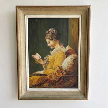 Rustic Portrait Oil Painting "Reading Woman" Traditional Art Holland Art Shop