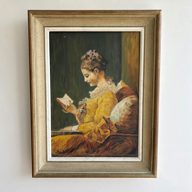 Rustic Portrait Oil Painting "Reading Woman" Traditional Art Holland Art Shop