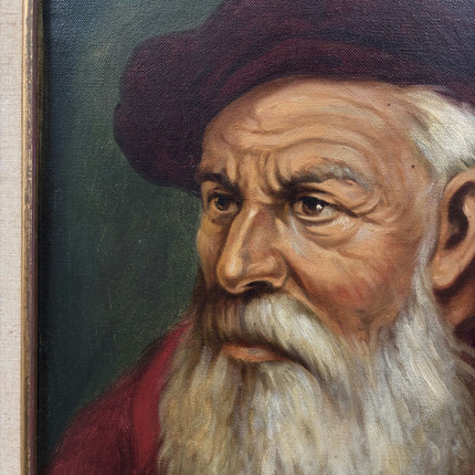 Vintage Portrait Oil Painting "Bearded Man" Rustic Art Holland Art Shop