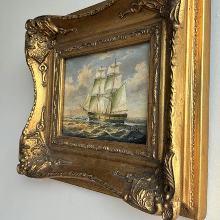 Classic Seascape Oil Painting "Green Sails" Detailed French Artwork Holland Art Shop