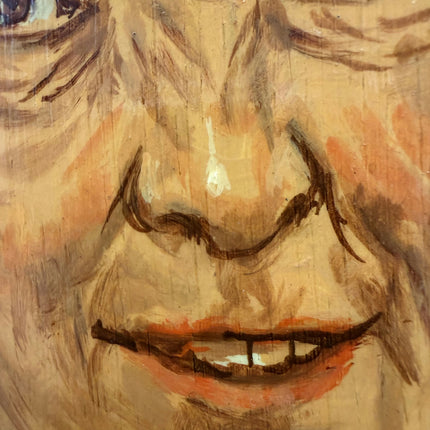 Original Portrait Oil Painting "Wood Grain" Classic Small Artwork Holland Art Shop