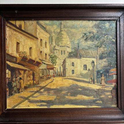 Original Cityscape Oil Painting "Sunlit Street" Handcrafted Belgique Artwork Holland Art Shop