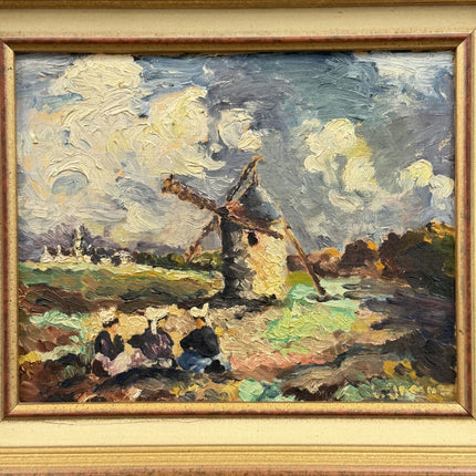 Authentic Landscape Oil Painting "Thatched Cottage" Detailed Art Holland Art Shop