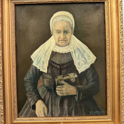 Original Portrait Oil Painting "Painted Surface" Authentic Small Artwork Holland Art Shop