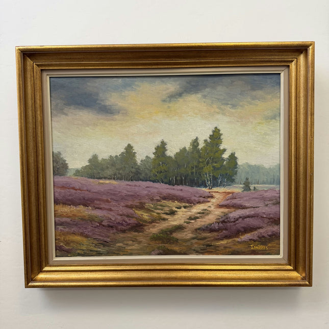 Classic Landscape Oil Painting "Heather Field" Original Art Holland Art Shop