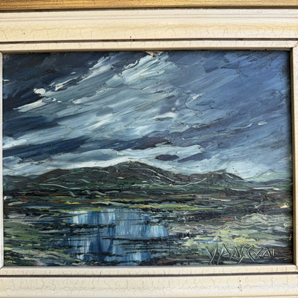 Handcrafted Landscape Oil Painting "Gilded Frame" Vintage Small Art Holland Art Shop