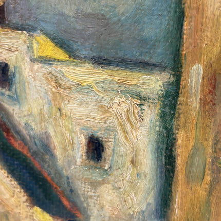 Expressive Cityscape Oil Painting "Painted Brushstrokes" Vintage Small Art Holland Art Shop