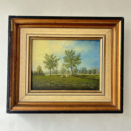 Vintage Farm Oil Painting "Gilded Frame" Authentic Artwork Holland Art Shop