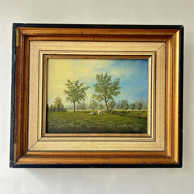 Vintage Farm Oil Painting "Gilded Frame" Authentic Artwork Holland Art Shop