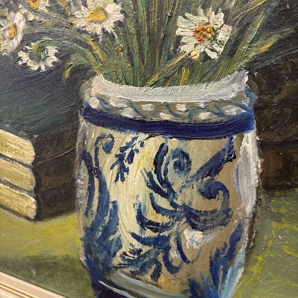 Authentic Floral Still Life Oil Painting "Blue Vase" Original Dutch Artwork Holland Art Shop