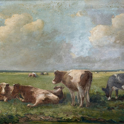 Original Animals Oil Painting "Grazing Cow" Expressive Large Art Holland Art Shop