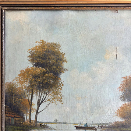 Rustic Landscape Oil Painting "Gilded Frame" Authentic Art Holland Art Shop