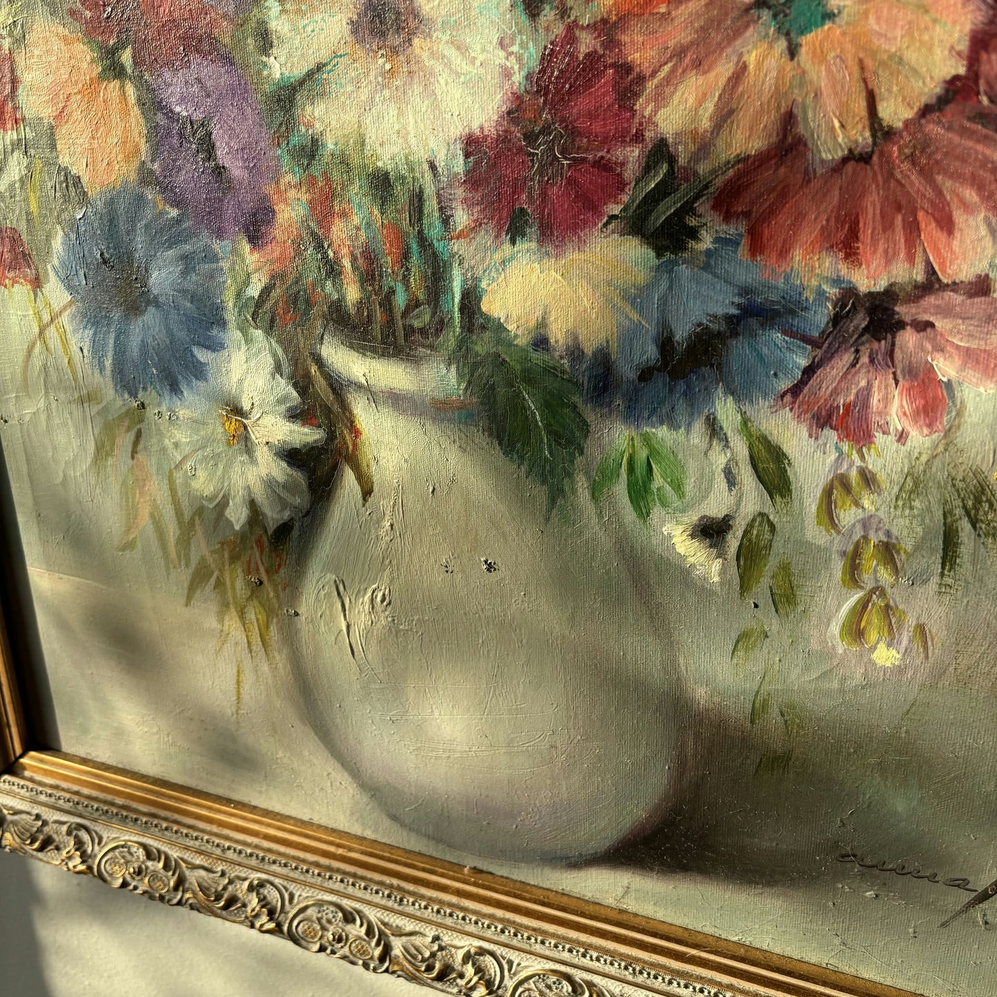 Classic Floral Still Life Oil Painting "Floral Arrangement" Medium Art