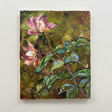 Elegant Floral Still Life Oil Painting "Pink Rose" Detailed Art Holland Art Shop