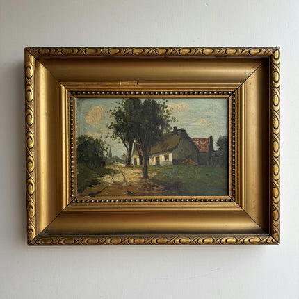Timeless Farm Oil Painting "Gilded Frame" Rustic Artwork Holland Art Shop