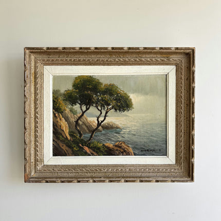 Elegant Seascape Oil Painting "Coastal Tree" Classic French Art Holland Art Shop