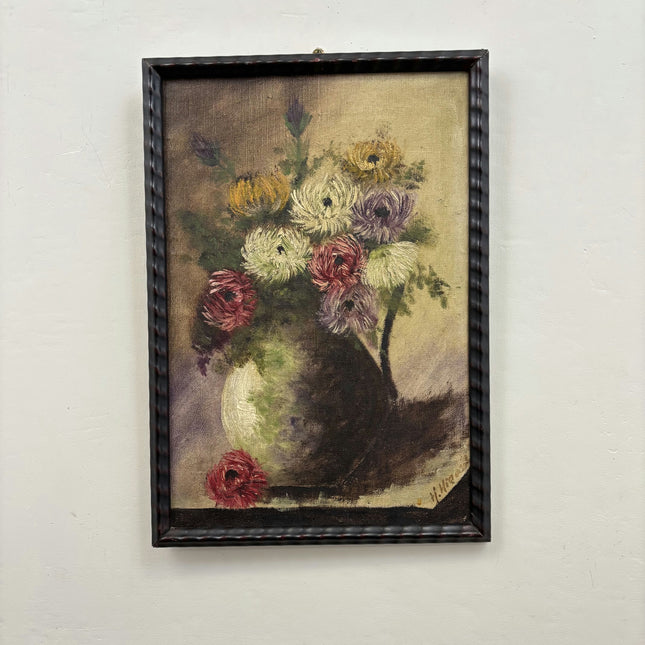 Handcrafted Floral Still Life Oil Painting "Flower Bouquet" Expressive Small Art Holland Art Shop