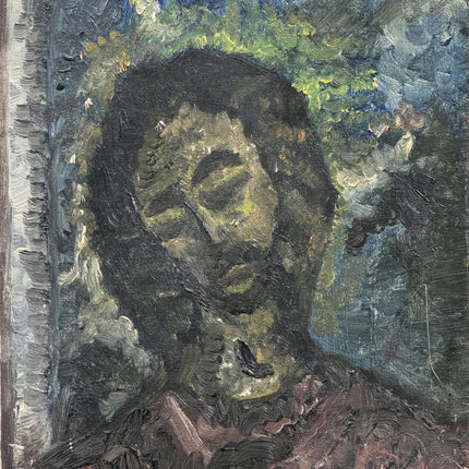 Rustic Religious  Oil Painting "Woman Crown" Original Small Art Holland Art Shop