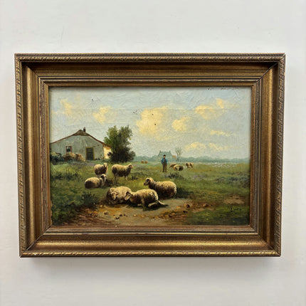 19th Century Antique Animals Oil Painting "Canvas Backframe" Artwork Holland Art Shop