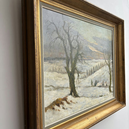 Expressive Winter Landscape Oil Painting "Snowy Trees" Detailed Art Holland Art Shop