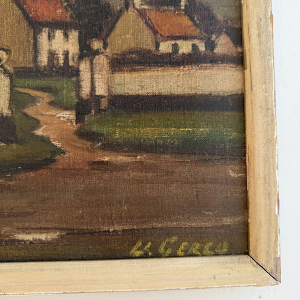 Authentic Oil Painting "White Church" Original Medium Sized Art Holland Art Shop