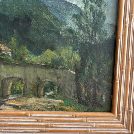 Detailed Landscape Oil Painting "Mountain Bridge" Original Art Holland Art Shop