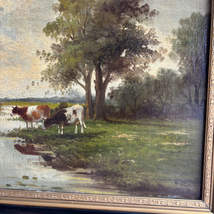 Handcrafted Landscape Oil Painting "Thatched Windmill" Original Art Holland Art Shop