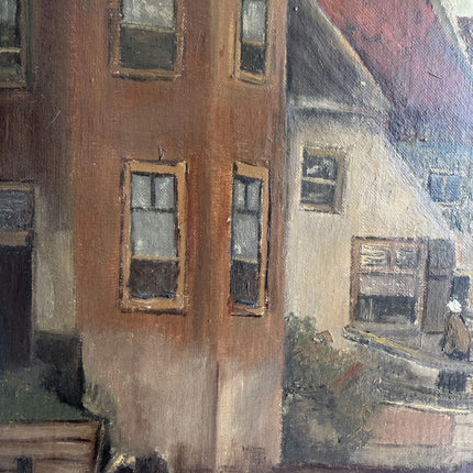Refined Harbor Scene Oil Painting "River Boat" Timeless Artwork Holland Art Shop