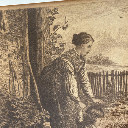 Handcrafted Figurative Etching "Ornate Frame" Expressive Small Artwork Holland Art Shop