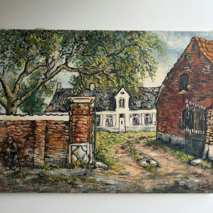 Handcrafted Landscape Oil Painting "Old Tree" Rustic Large Artwork Holland Art Shop