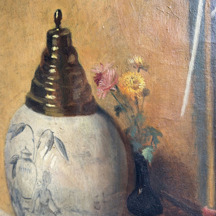 Charles Bakker Rustic Flowery Still Life Oil Painting "Decorative Vase" Art Holland Art Shop