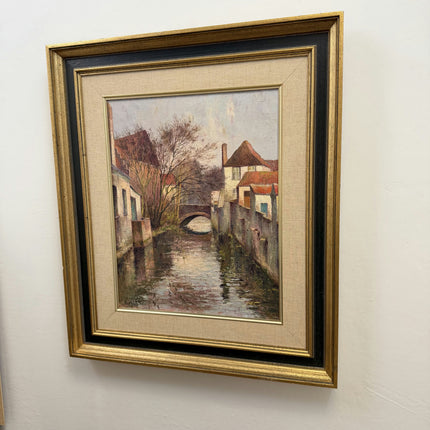 Handcrafted Cityscape Oil Painting "Stone Bridge" Timeless Large Artwork Holland Art Shop
