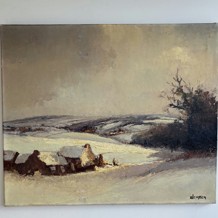 Traditional Winter Landscape Oil Painting "Snowy Houses" Detailed Art Holland Art Shop