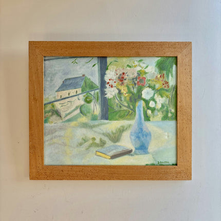 Vintage Still Life Oil Painting "Blue Vase" Rustic Art Holland Art Shop