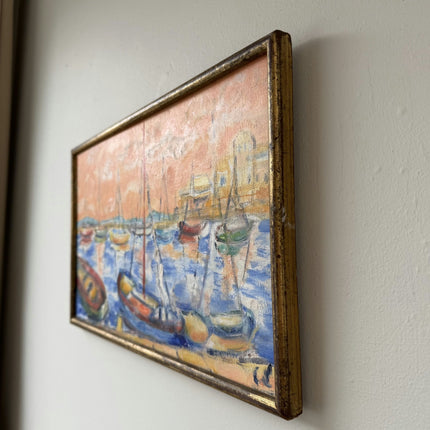 Refined Harbor Scene Oil Painting "Colorful Boats" Traditional Art Holland Art Shop