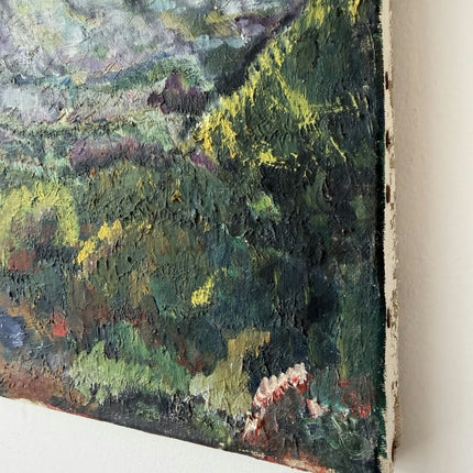 Vintage Landscape Oil Painting "White Shrine" Classic Small Art Holland Art Shop