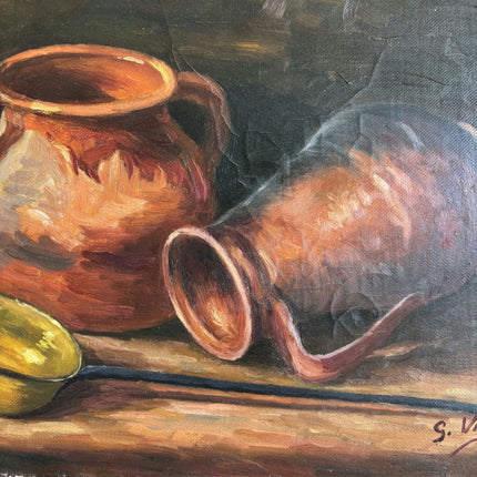 Vintage Still Life Oil Painting "Copper Jug" Authentic Artwork Holland Art Shop