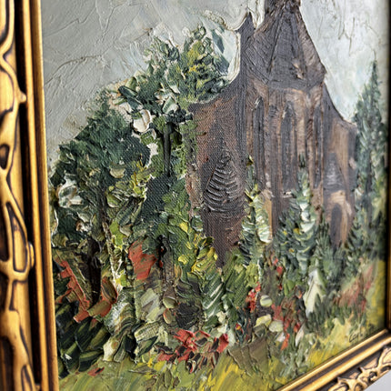 Handcrafted Landscape Oil Painting "Wooden Church" Timeless Artwork Holland Art Shop