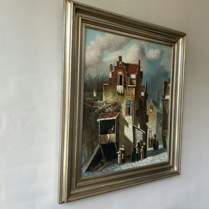 Classic Cityscape Oil Painting "Rowing Canal" Refined Large Art Holland Art Shop