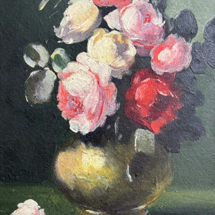 Expressive Floral Still Life Oil Painting "Rose Bouquet" Refined Small Artwork Holland Art Shop