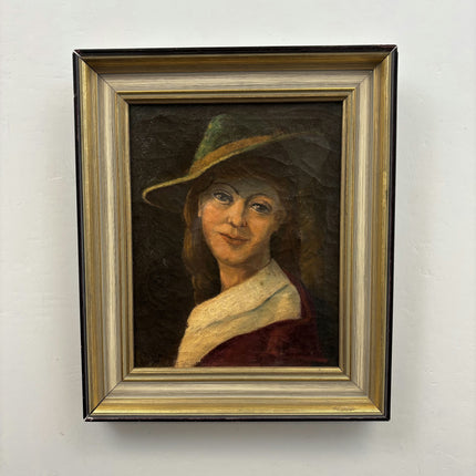 Classic Portrait Oil Painting "Young Woman" Rustic Small Artwork Holland Art Shop