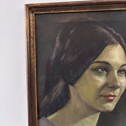 Handcrafted Oil Painting Portrait "Serene Woman" Traditional French Artwork Holland Art Shop